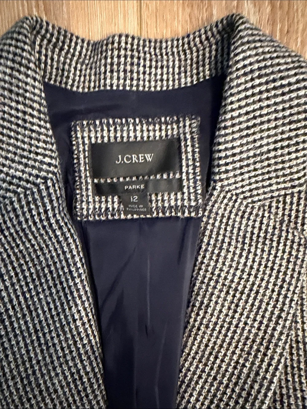 J. Crew Men's Black & Gray Houndstooth Sport Coat
